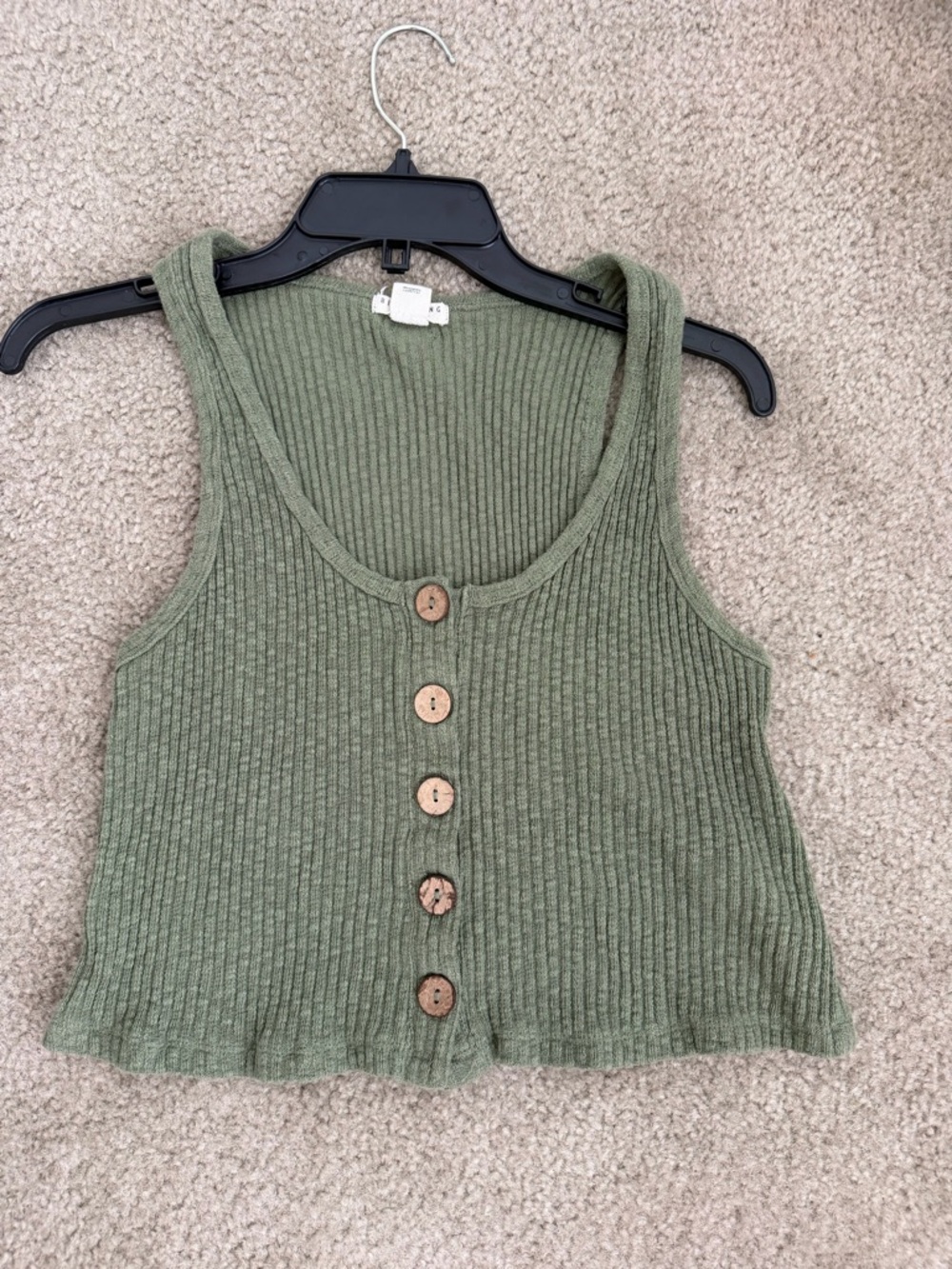 085 Billabong Sage Green Ribbed Knit Tank SZ Small